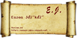 Eszes Jákó névjegykártya